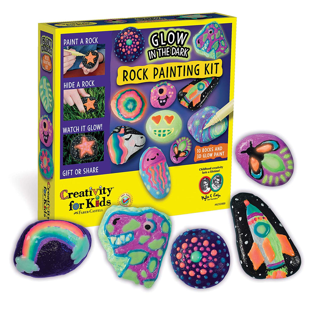 Kids Rock Painting Kit - Glow in The Dark - Arts & Crafts - Nantucket Kids